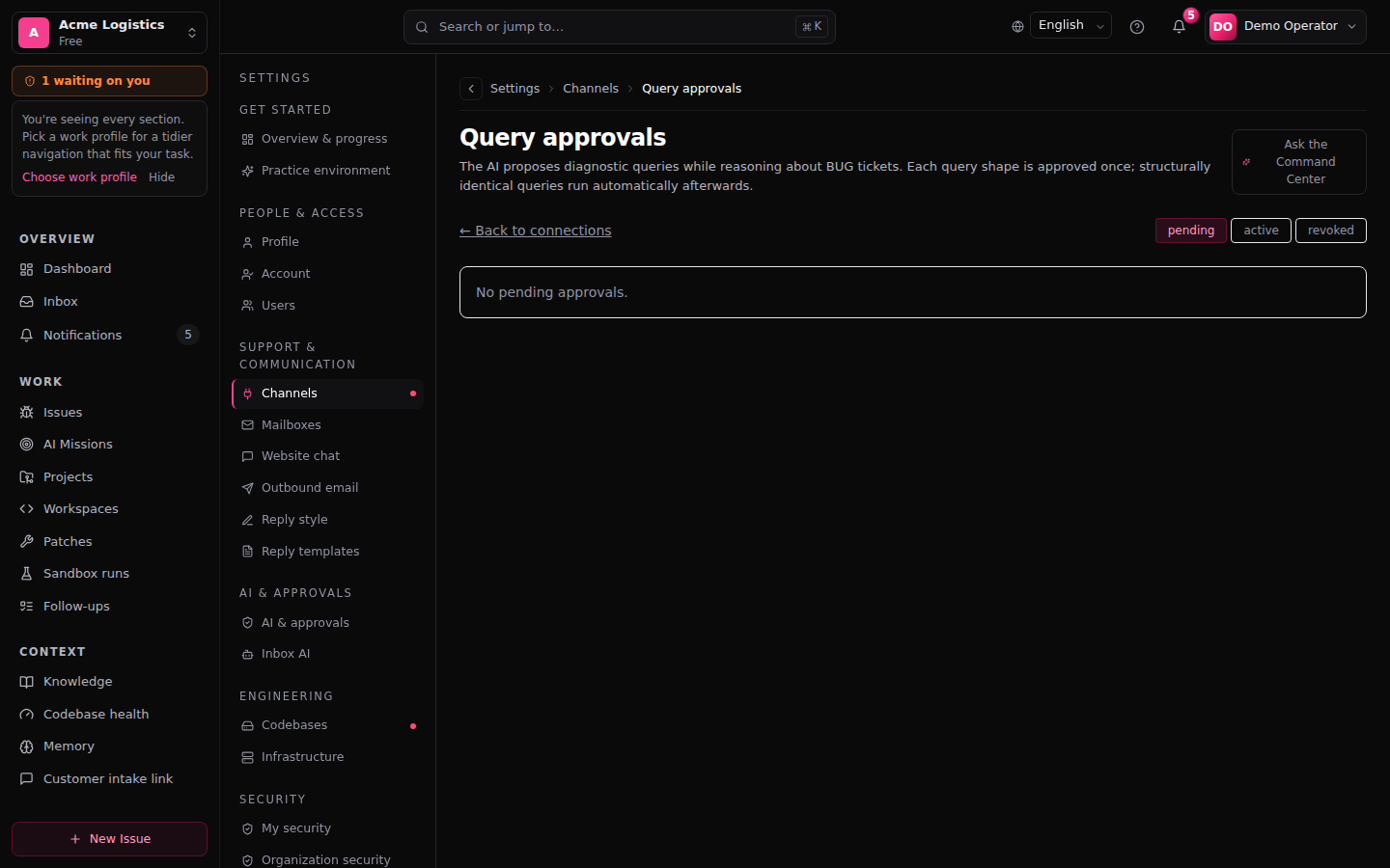 Approval queue
