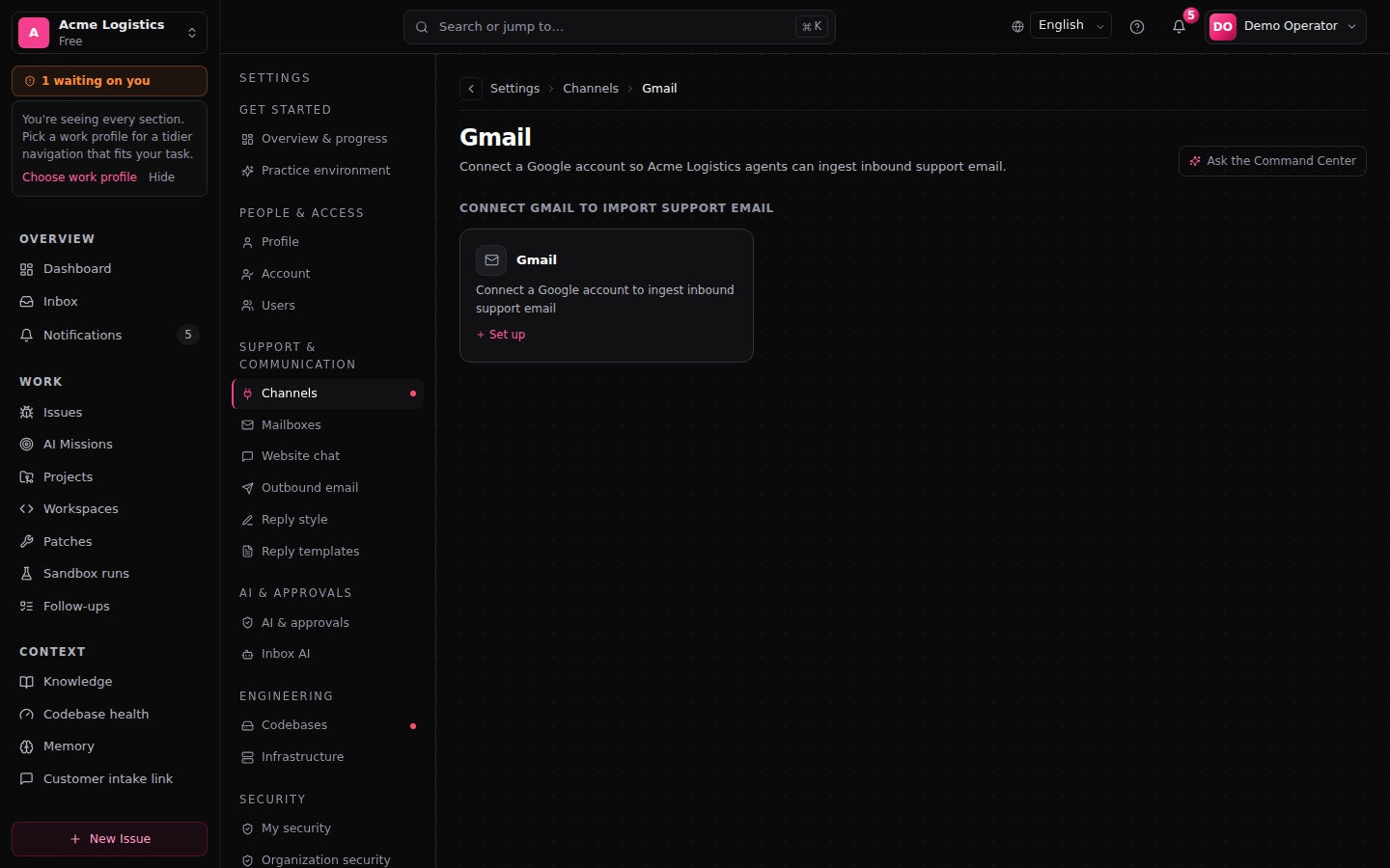 Settings — Integraties